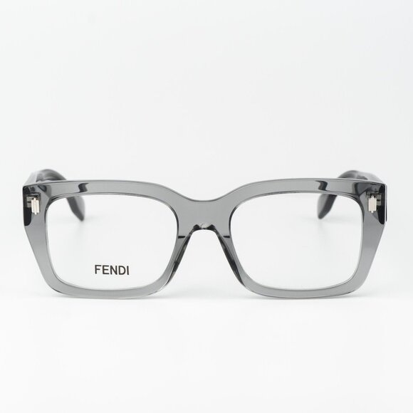 Fendi ROMA Men Eyeglasses Rectangular Transparent Grey FE50094I 020 BRAND NEW - Picture 3 of 9